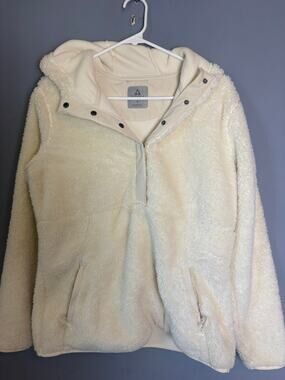 Ascend Sherpa Fleece Jacket Cream Off White Size M Womens